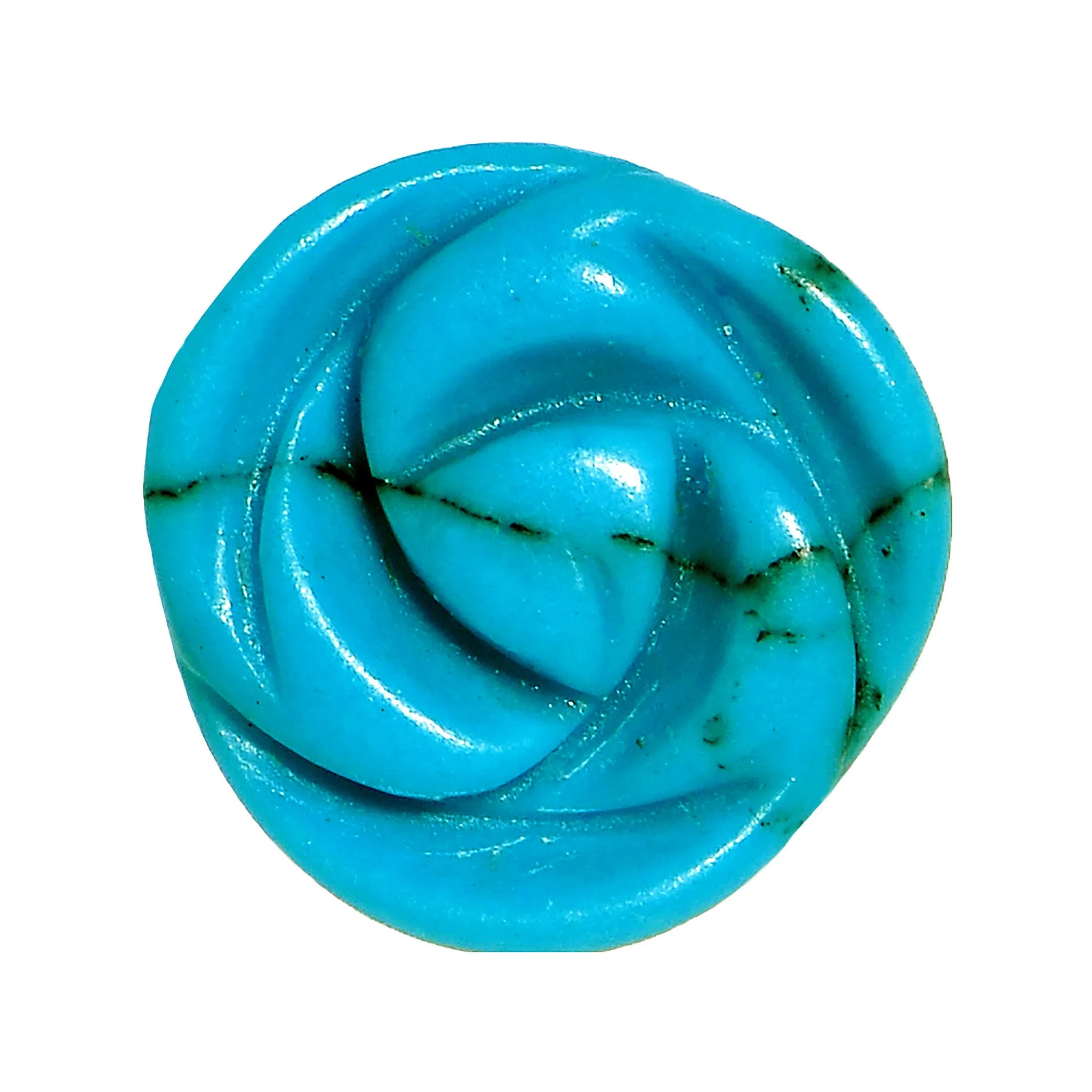 00 Gauge Natural Blue Turquoise Blooming Flower Stone Saddle Plug