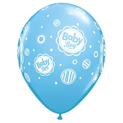 11 inch BABY BOY DOTS - PALE BLUE