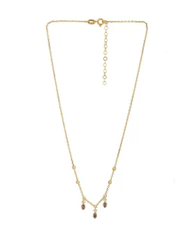 18Kt Gold Plated With Dangling Cz Fancy Necklace For Women