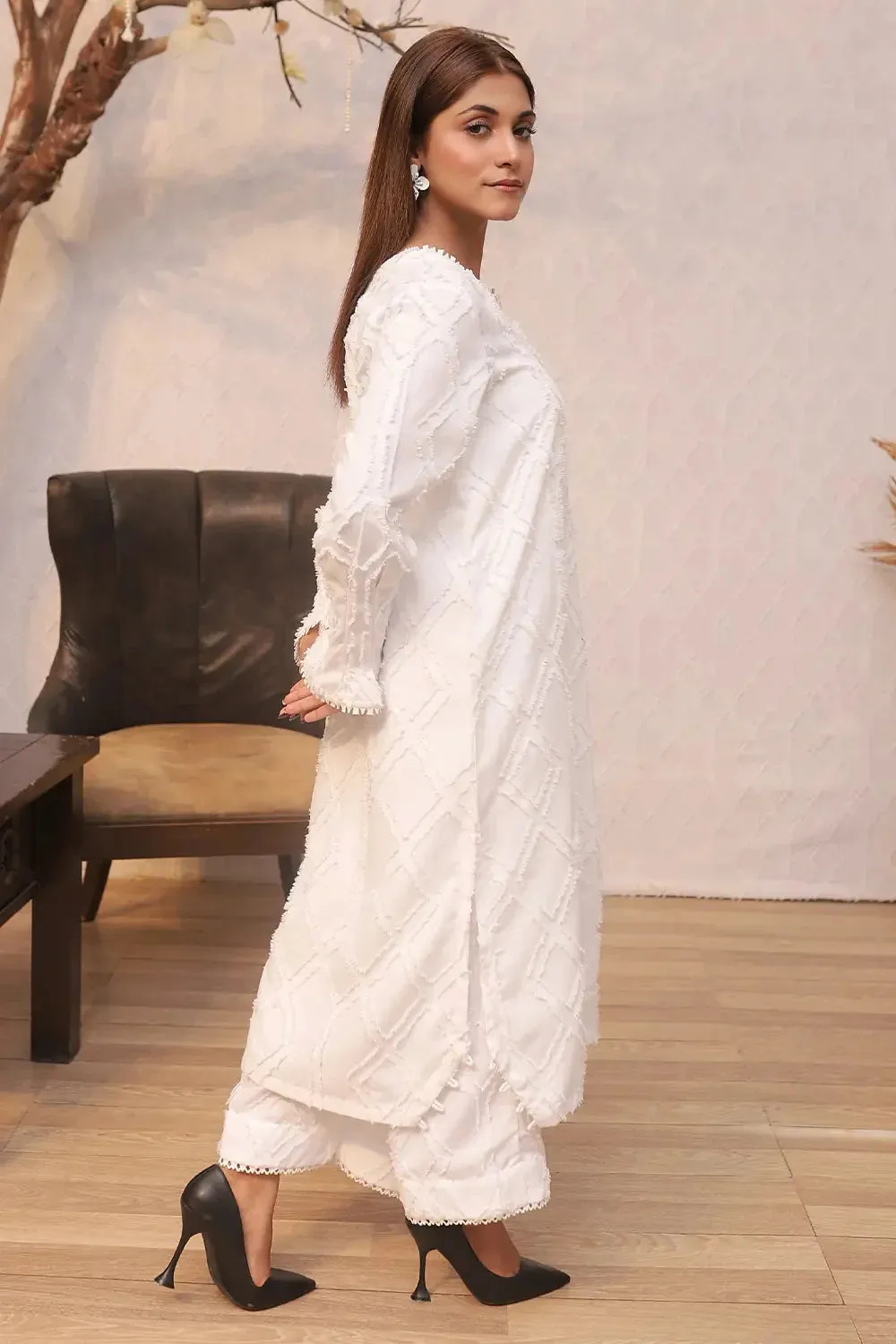 2PC Printed Stitched Cambric Suit KST-24056