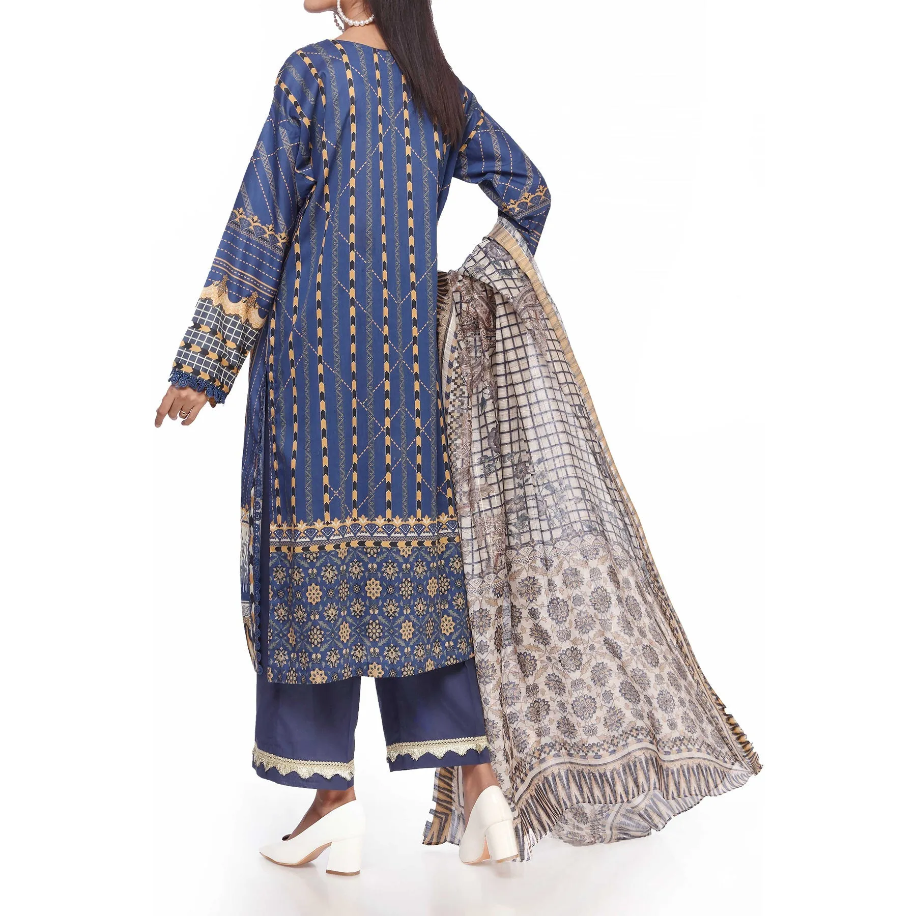 2PC- Unstitched Digital Printed Lawn Embroidered Shirt With Dupatta PS2452