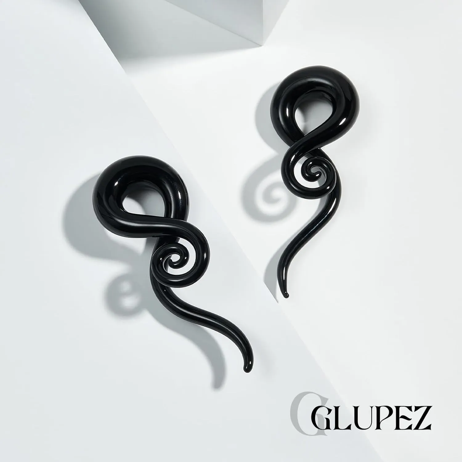 2PCS Glass Spiral Ear Tapers Plugs Expander Stretcher Hanger Twist Gauges Earrings Stretching Tunnels Body Piercing Jewelry for Women Men 4G-1/2" 5MM-12MM