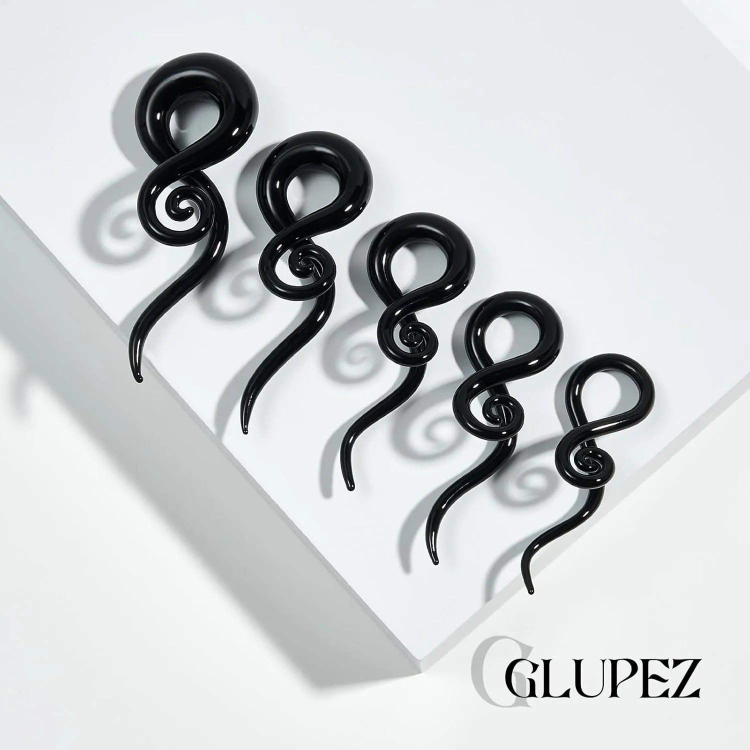 2PCS Glass Spiral Ear Tapers Plugs Expander Stretcher Hanger Twist Gauges Earrings Stretching Tunnels Body Piercing Jewelry for Women Men 4G-1/2" 5MM-12MM