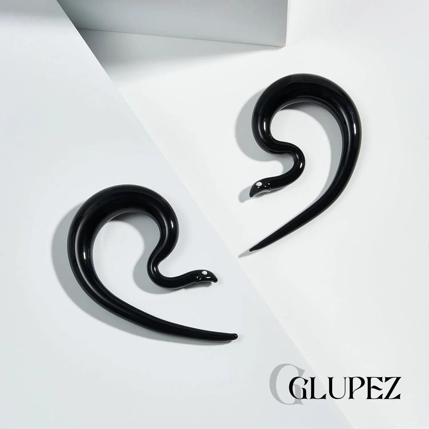 2PCS Glass Spiral Ear Tapers Plugs Expander Stretcher Hanger Twist Gauges Earrings Stretching Tunnels Body Piercing Jewelry for Women Men 4G-1/2" 5MM-12MM