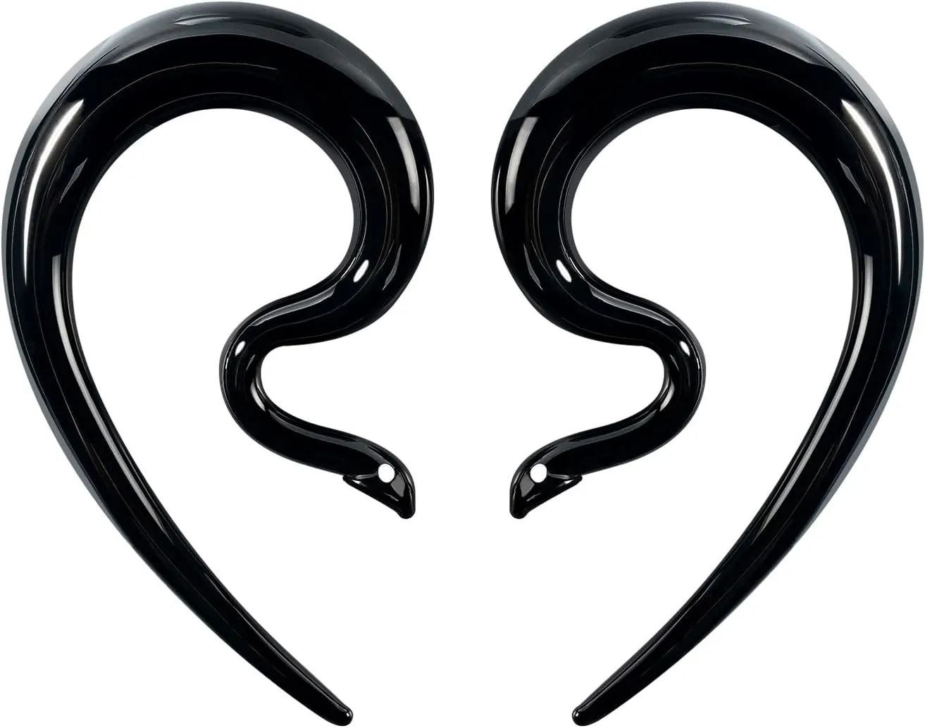 2PCS Glass Spiral Ear Tapers Plugs Expander Stretcher Hanger Twist Gauges Earrings Stretching Tunnels Body Piercing Jewelry for Women Men 4G-1/2" 5MM-12MM