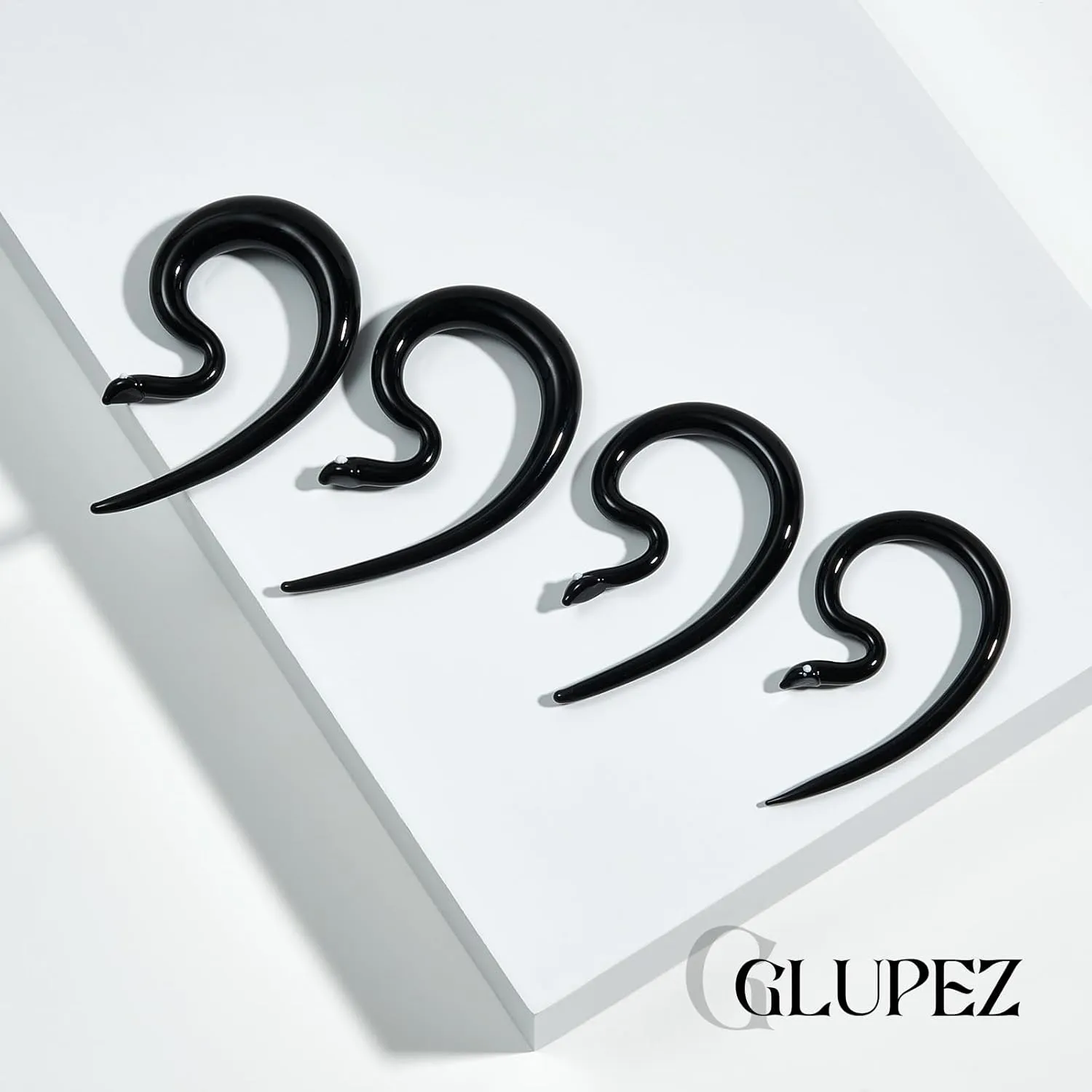 2PCS Glass Spiral Ear Tapers Plugs Expander Stretcher Hanger Twist Gauges Earrings Stretching Tunnels Body Piercing Jewelry for Women Men 4G-1/2" 5MM-12MM