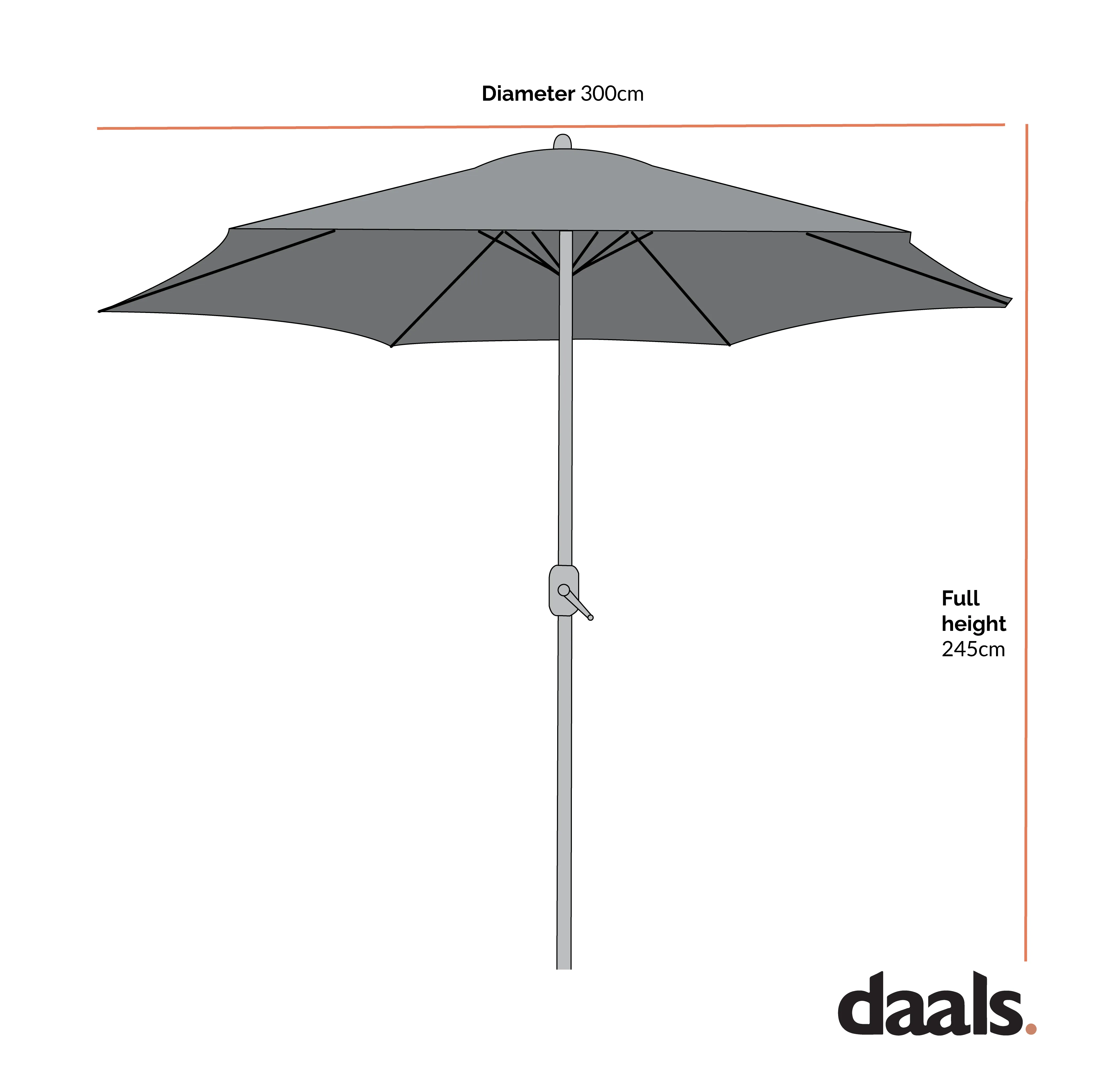 3M LED Light Cantilever Garden Leanover Parasol, Beige
