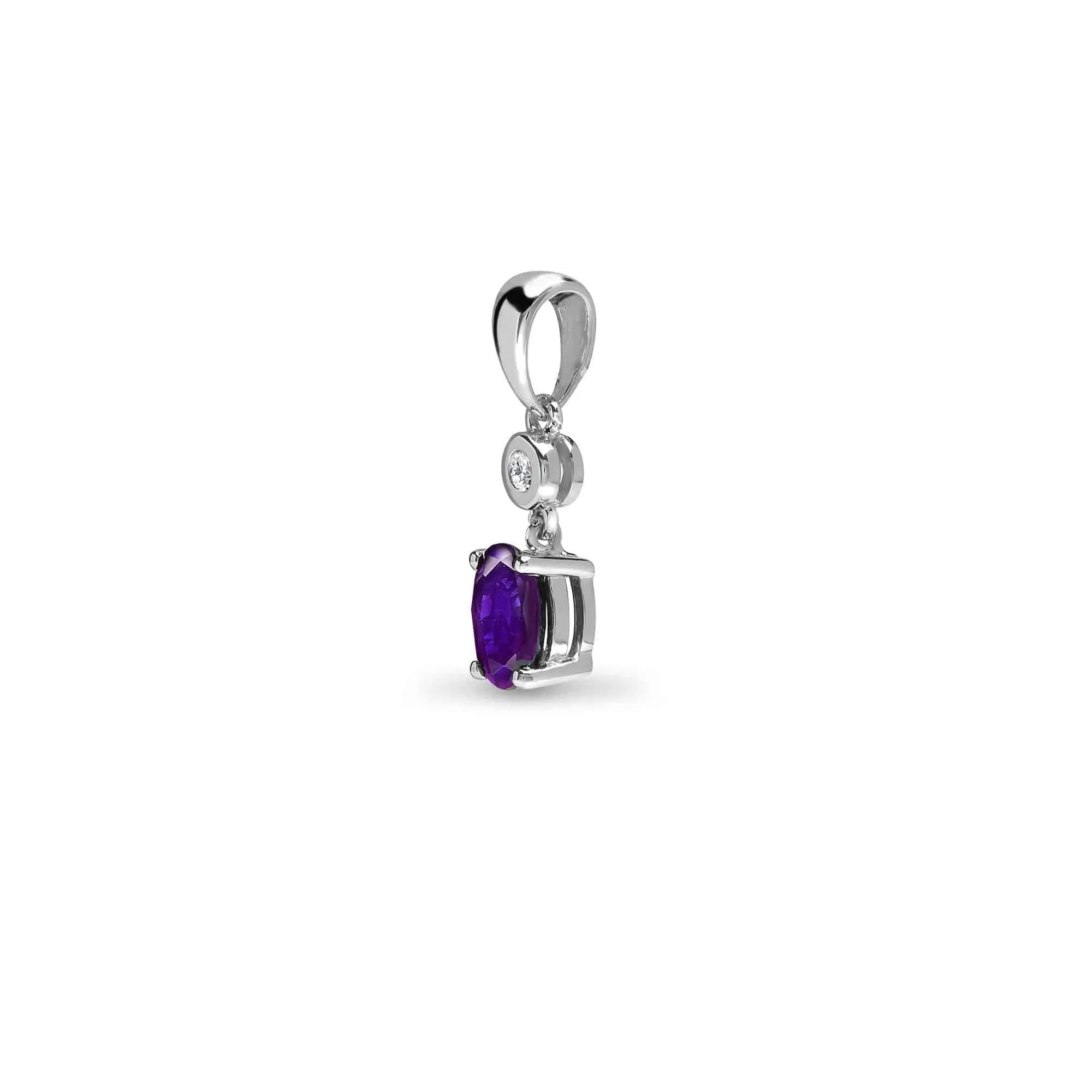 9ct White Diamonds - 4pts Tanzanite -37pts Drop Pendant