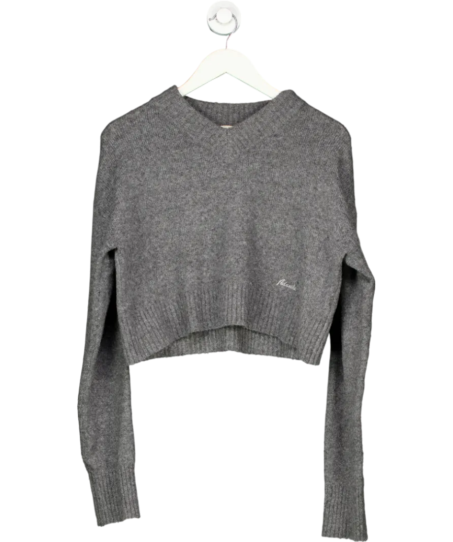 Adanola Grey V Neck Knit Sweatshirt UK S