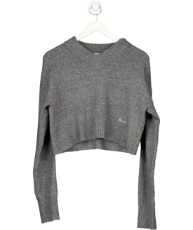 Adanola Grey V Neck Knit Sweatshirt UK S