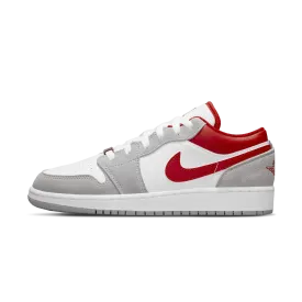 Air Jordan 1 Low SE GS Sneakers – Light Smoke Grey & Gym Red Edition