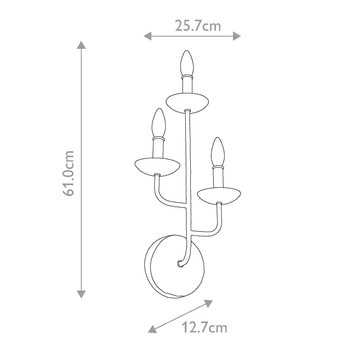 Annie 3 Light Wall Light - Textured Plaster White IP20 E14