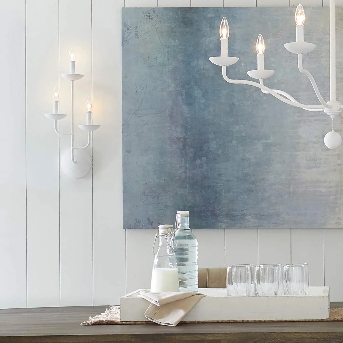 Annie 3 Light Wall Light - Textured Plaster White IP20 E14
