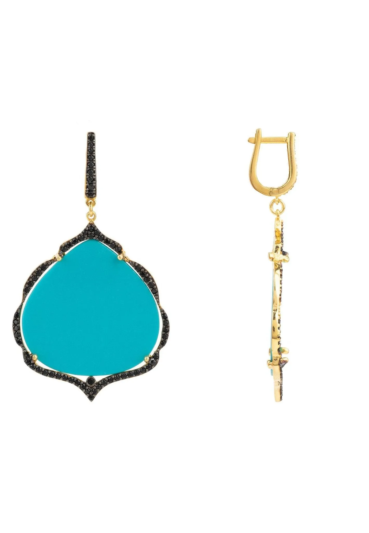 Antoinette Earrings Gold Turquoise