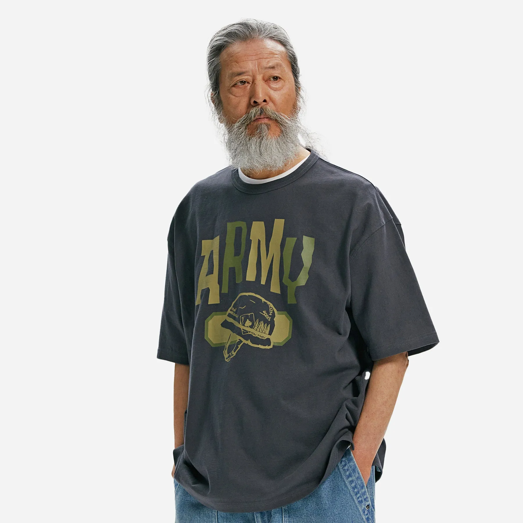 ARMY HELMET TEE - DARK GRAY