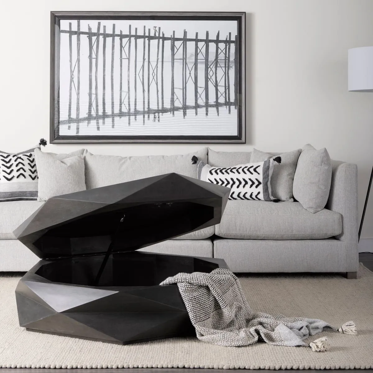Arreto Coffee Table Black Wood