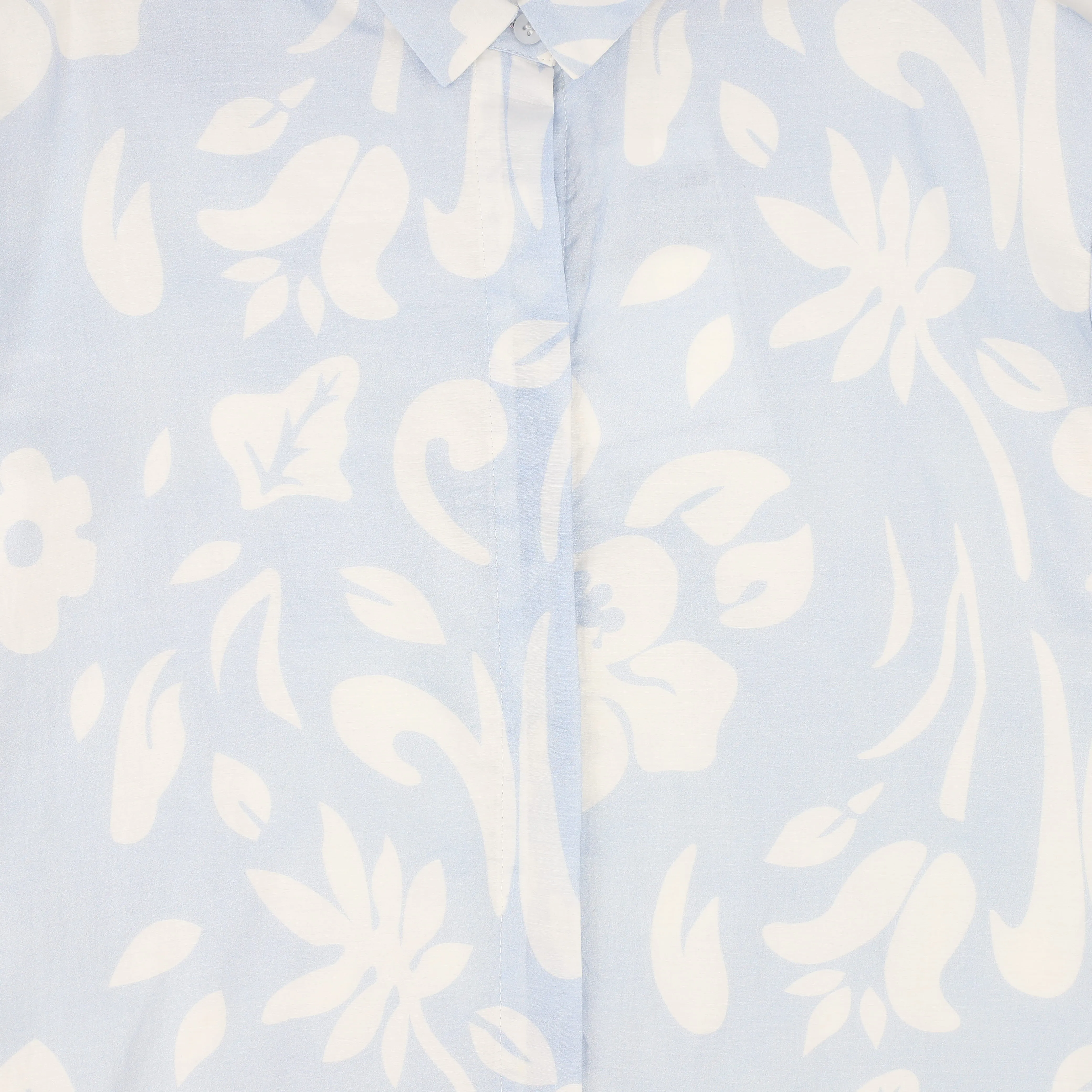 Bamboo Blue Floral-Patterned Blouse [Final Sale]
