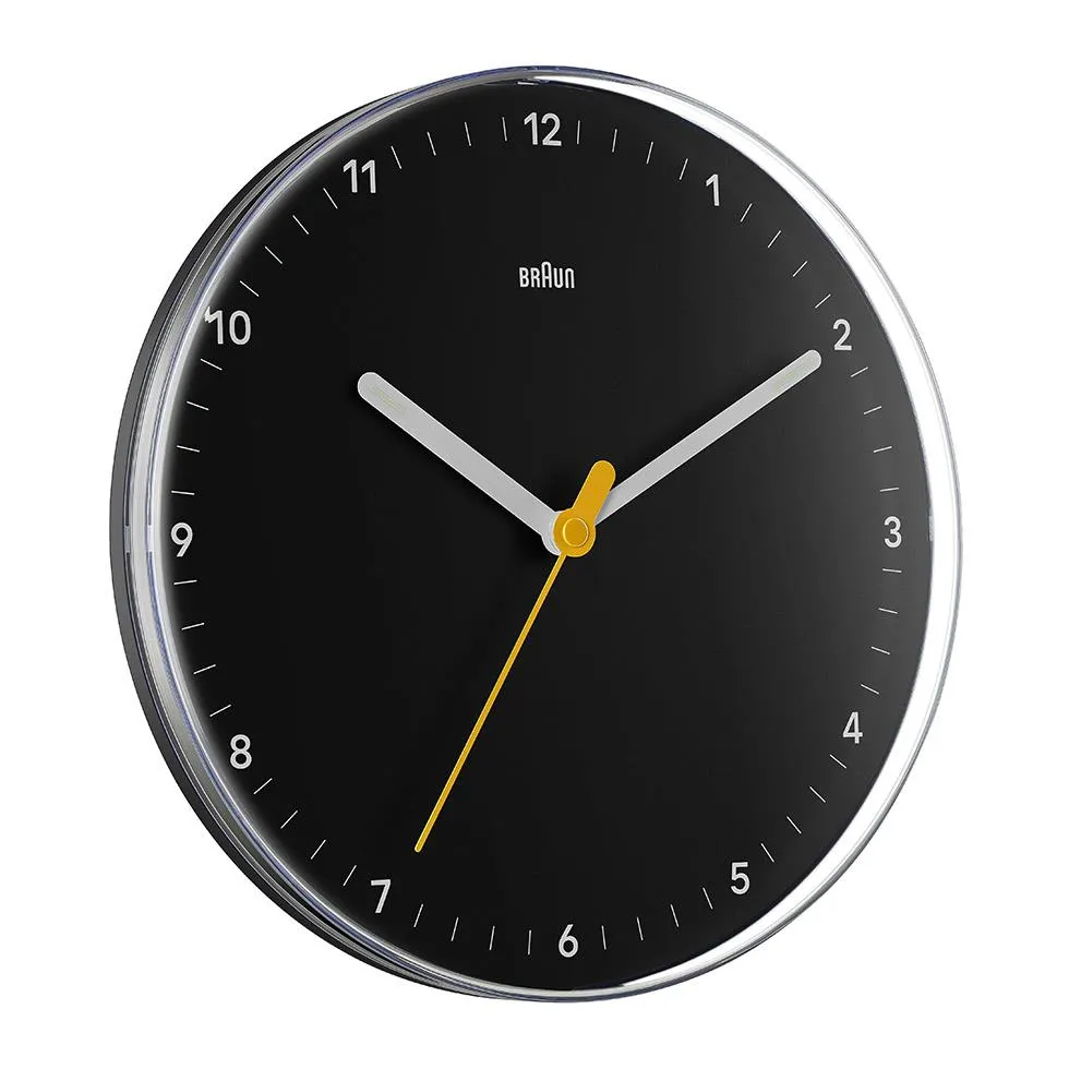 BC26 Braun analogue wall clock - black