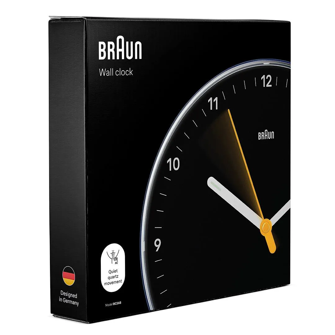 BC26 Braun analogue wall clock - black