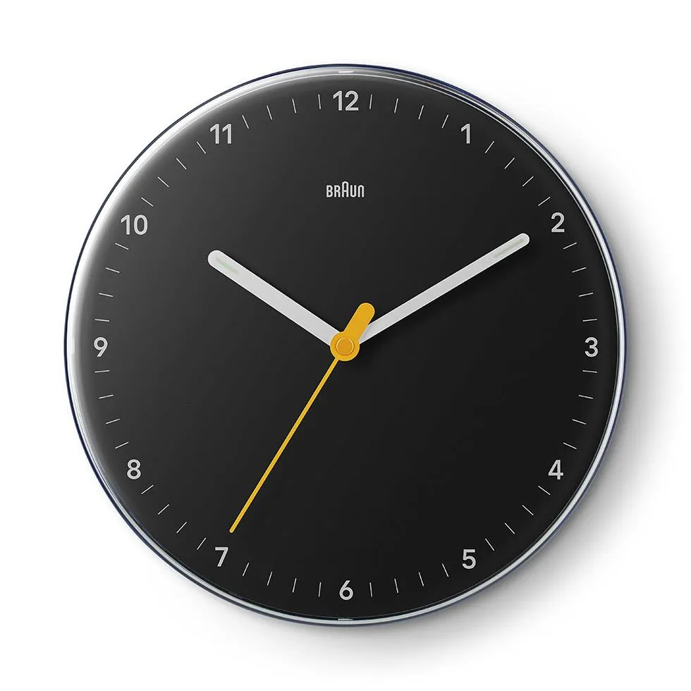BC26 Braun analogue wall clock - black