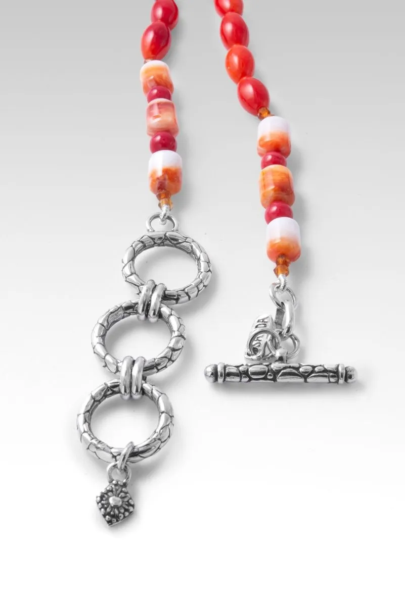 Beaded Dyed Red Coral Necklace™ in Watermark