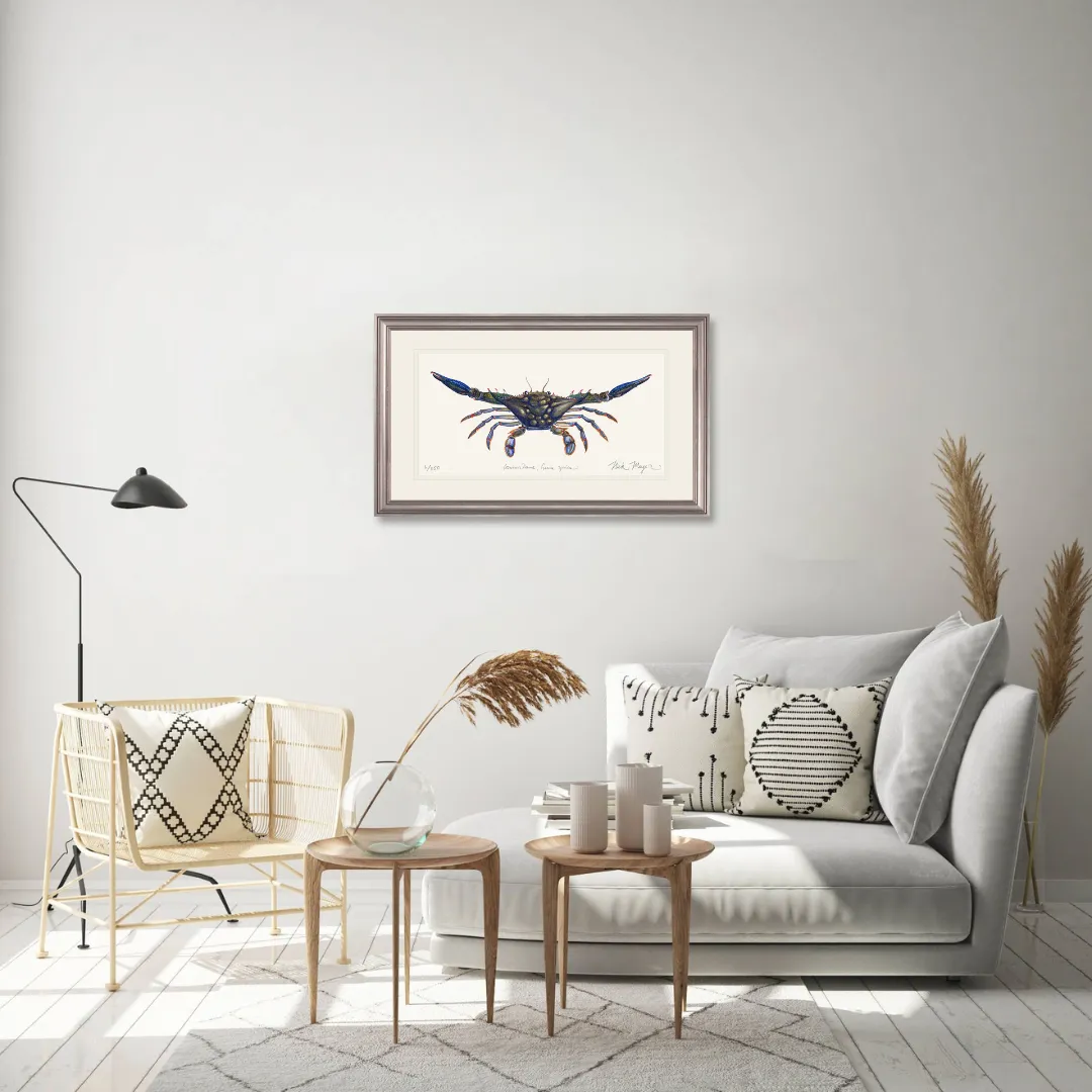 Blue Crab Claws Out Print