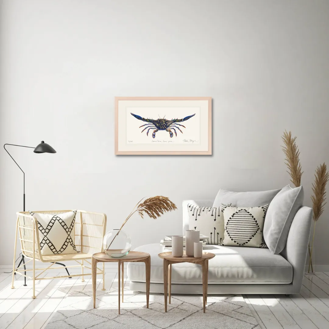Blue Crab Claws Out Print