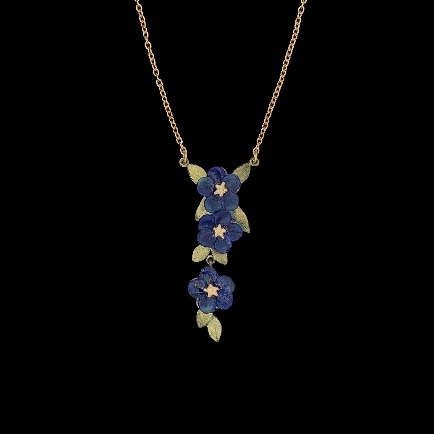 Blue-Eyed Mary Pendant - Triple Flower