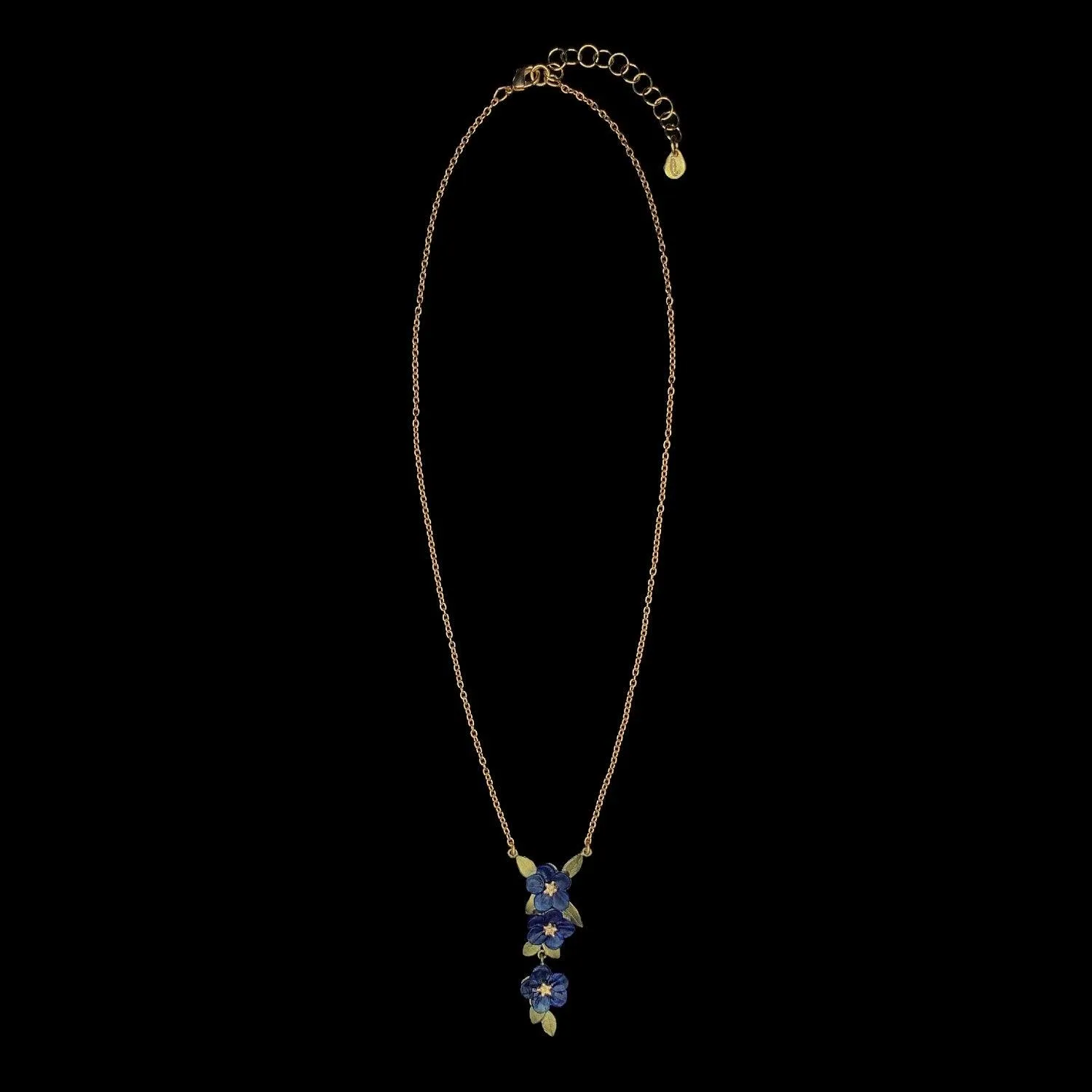 Blue-Eyed Mary Pendant - Triple Flower
