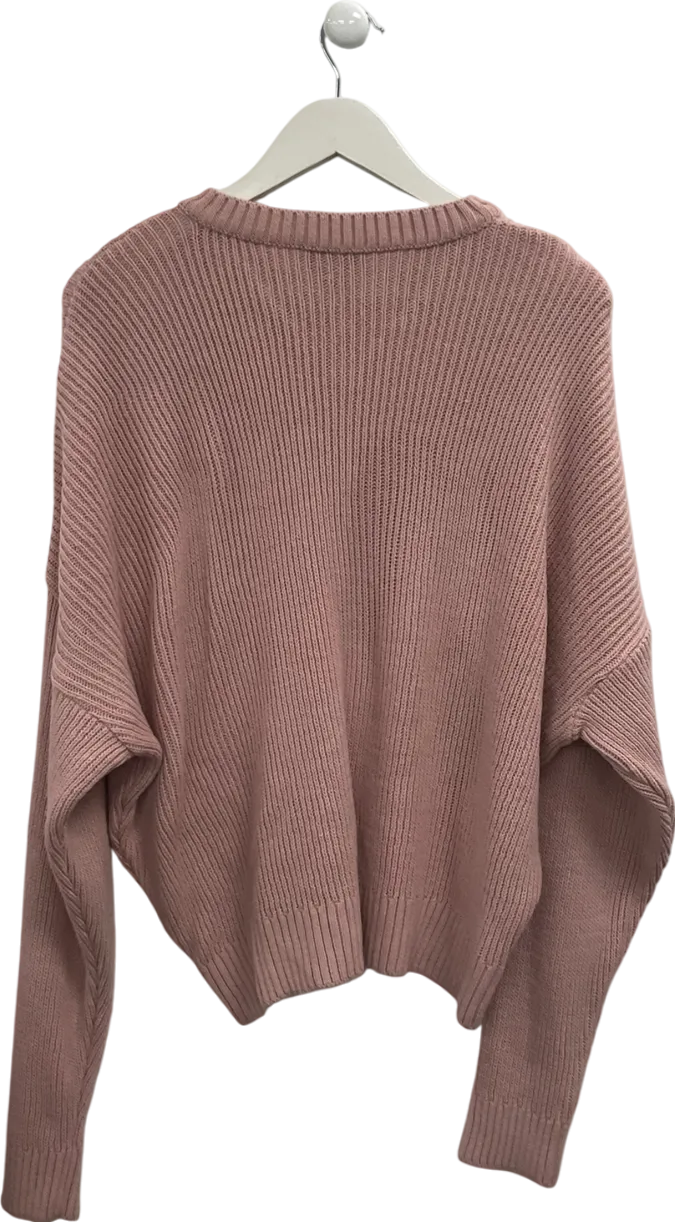 boohooMan Pink Oversized Boxy Appliqué Cross Embroidered UK M