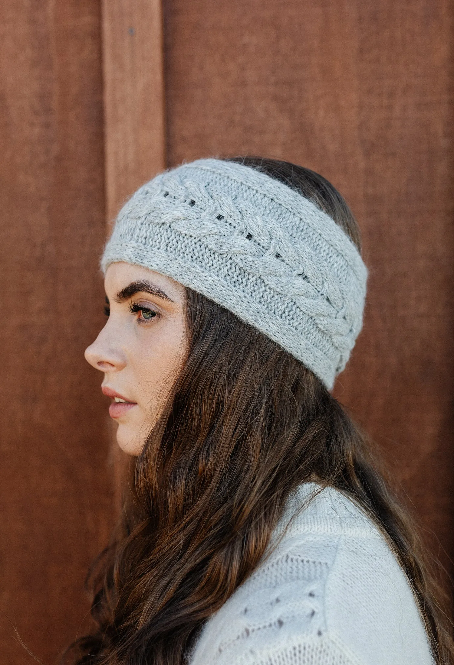 Cable Headband - Dove Grey