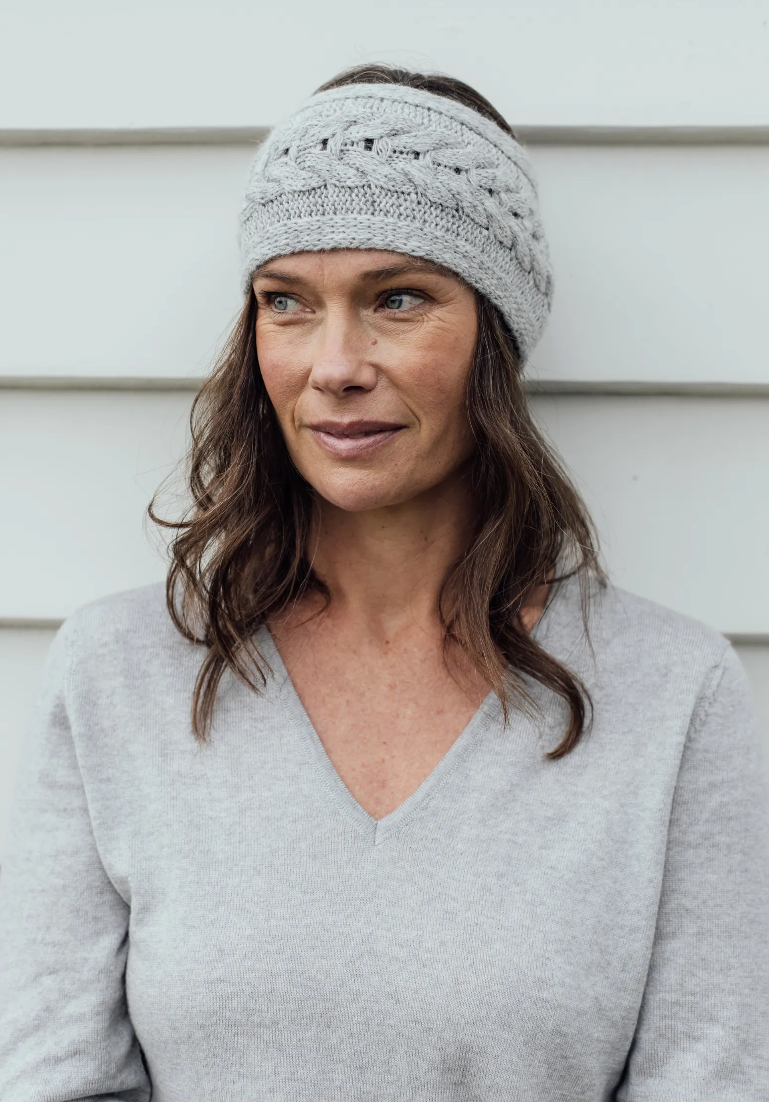 Cable Headband - Dove Grey