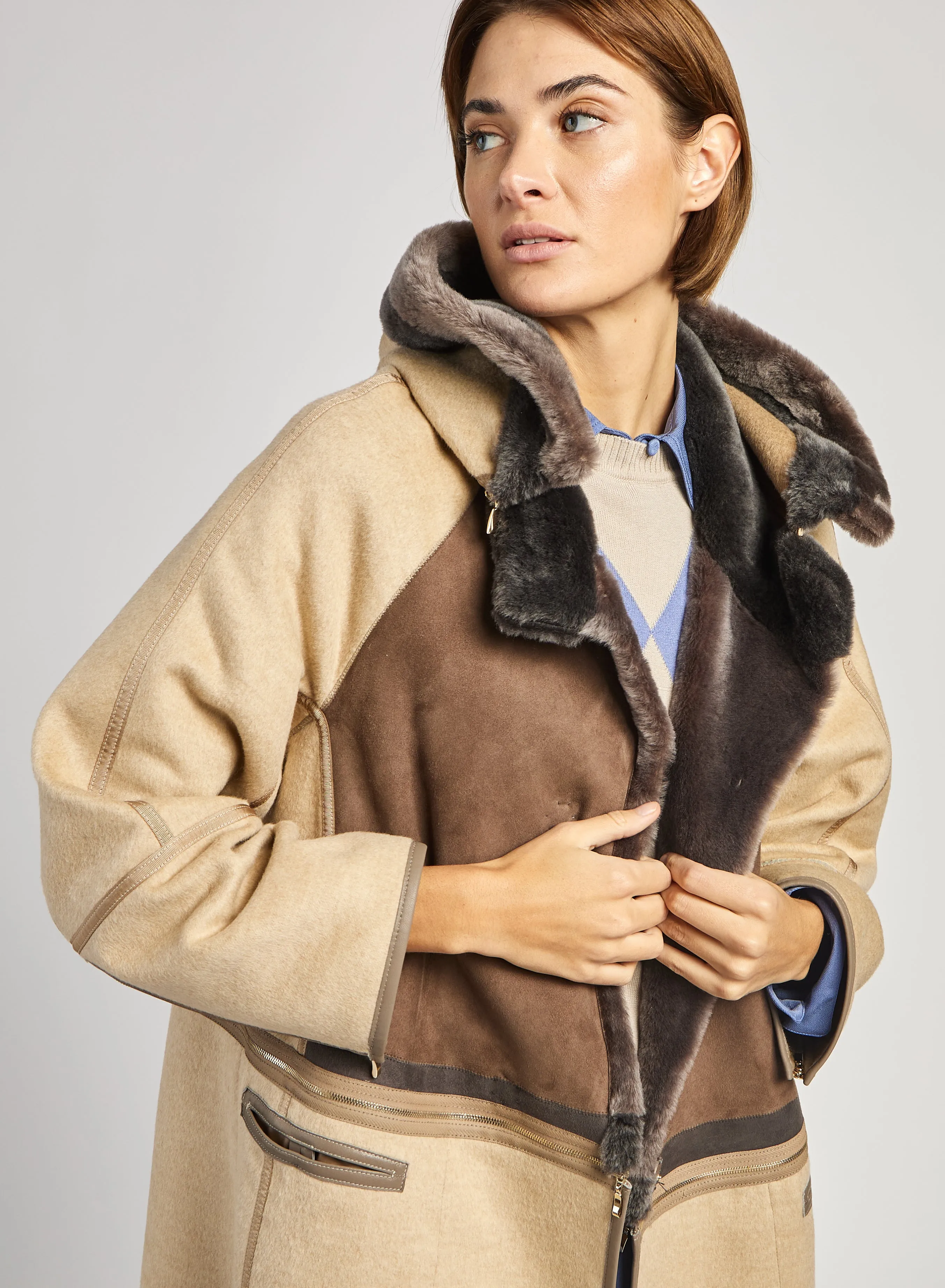 CAPPOTTO IN ANGORA E MONTONE