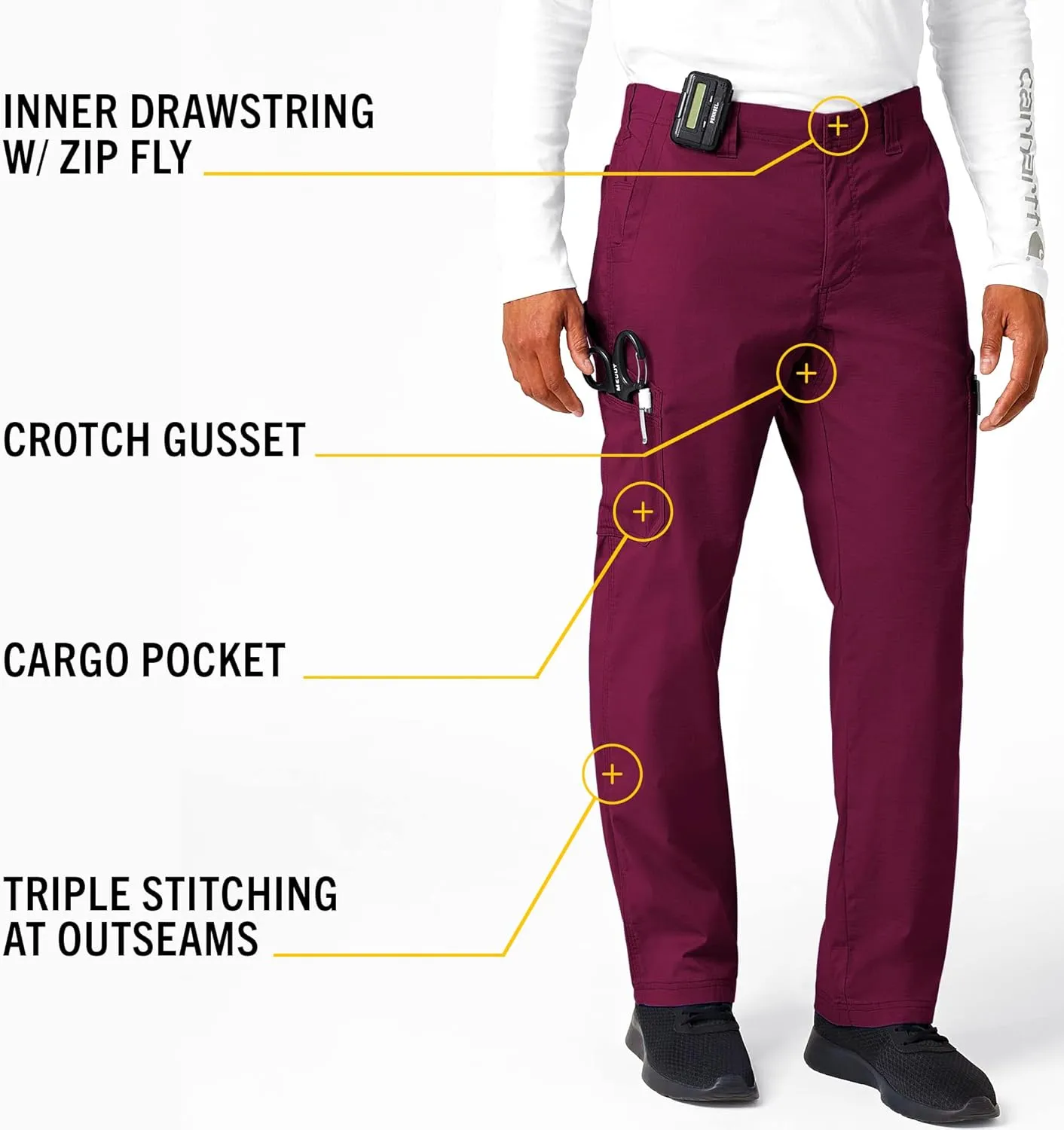 Carhartt Scrubs C55106 Men's Force Modern Fit Twill Straight Leg Pant