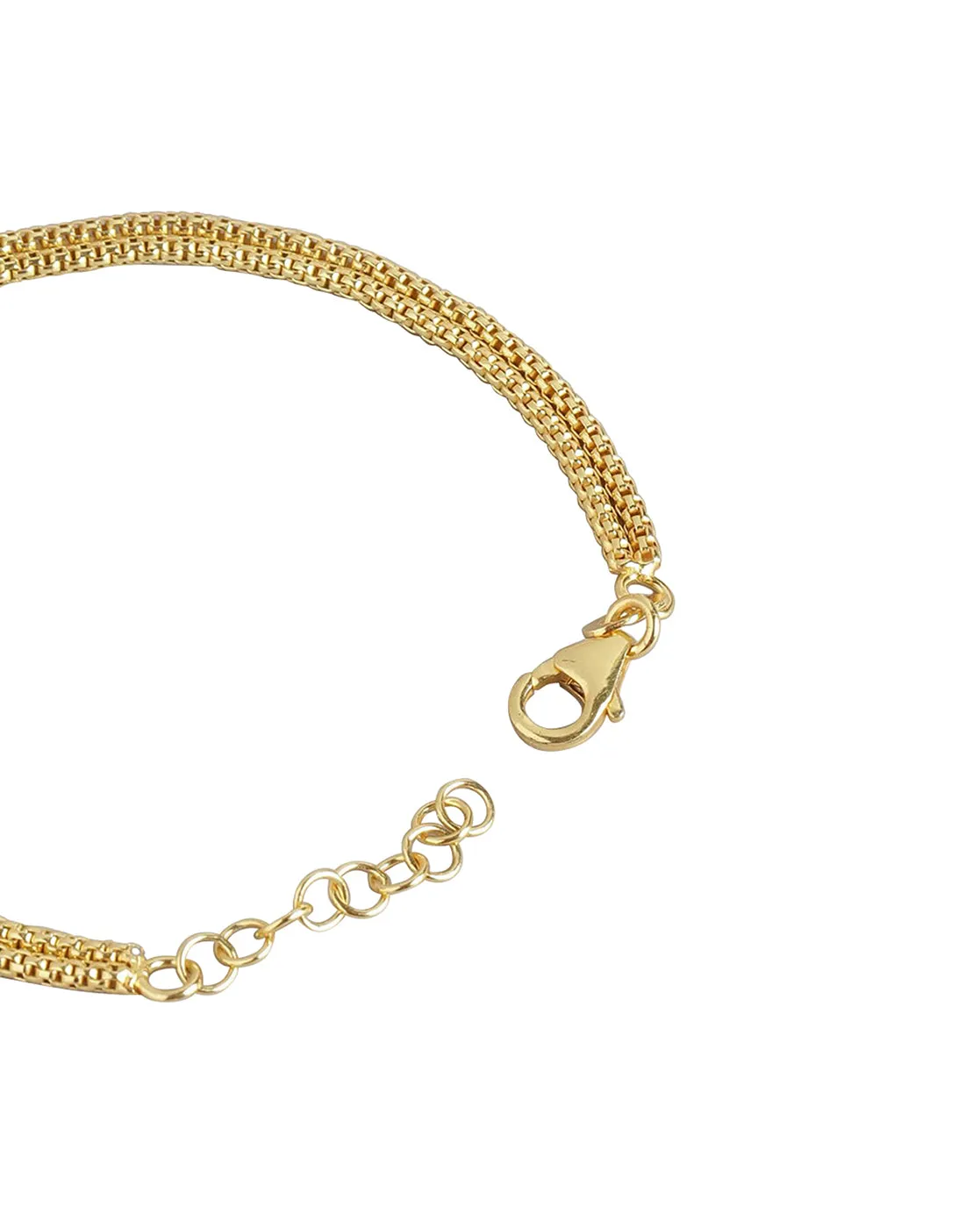 Carlton London Gold Plated Multistrand Bracelet For Women
