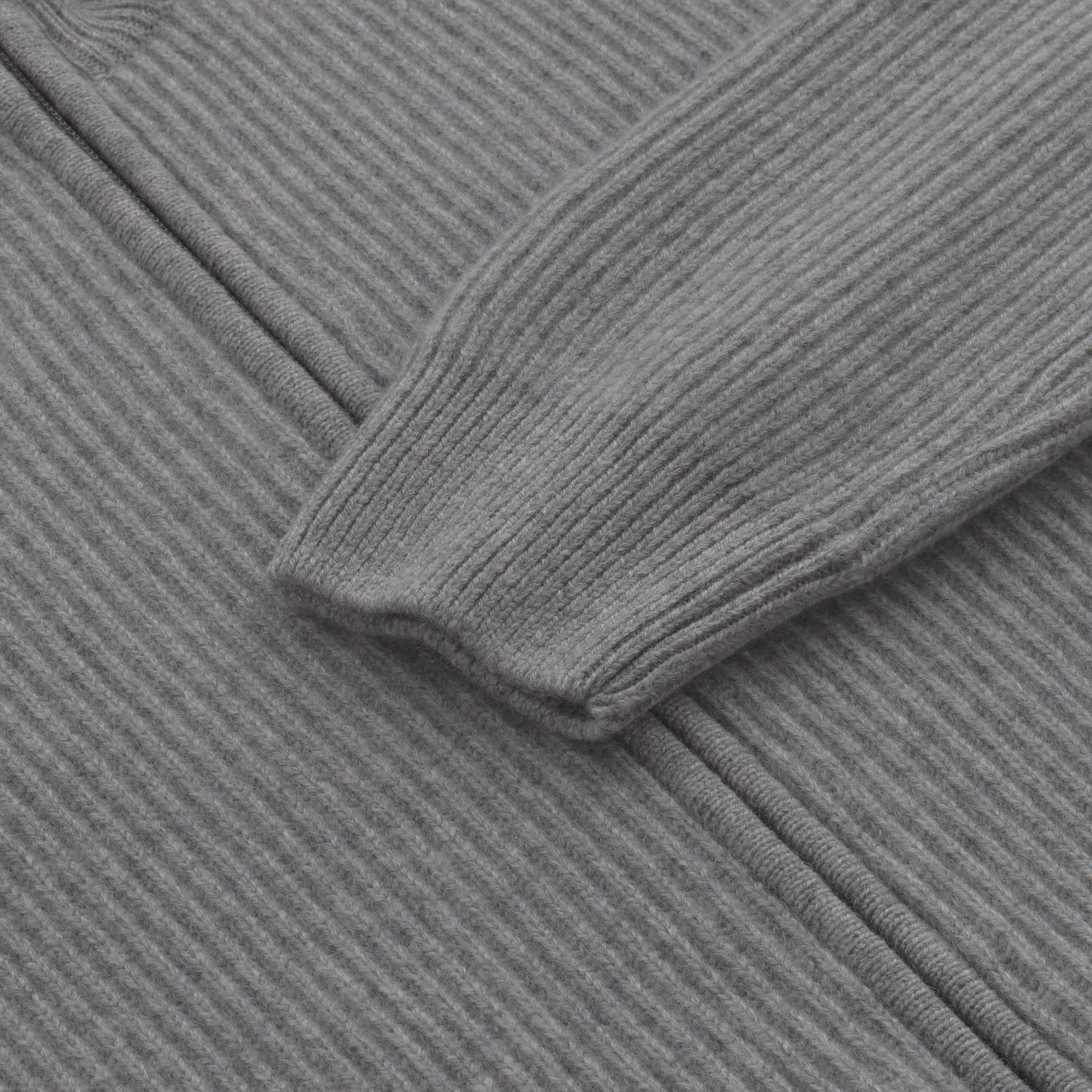Cashmere Zip-Up Sweater in Grey