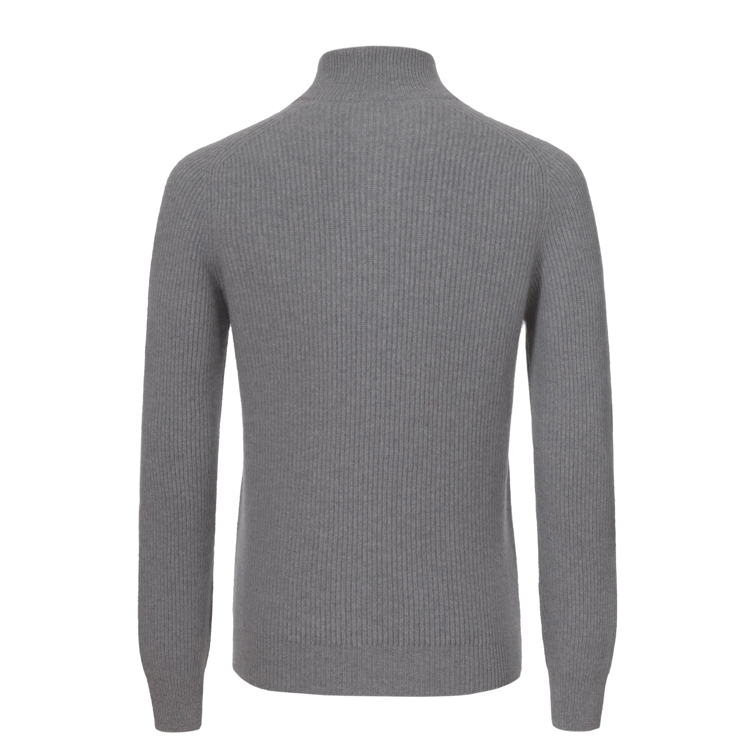 Cashmere Zip-Up Sweater in Grey