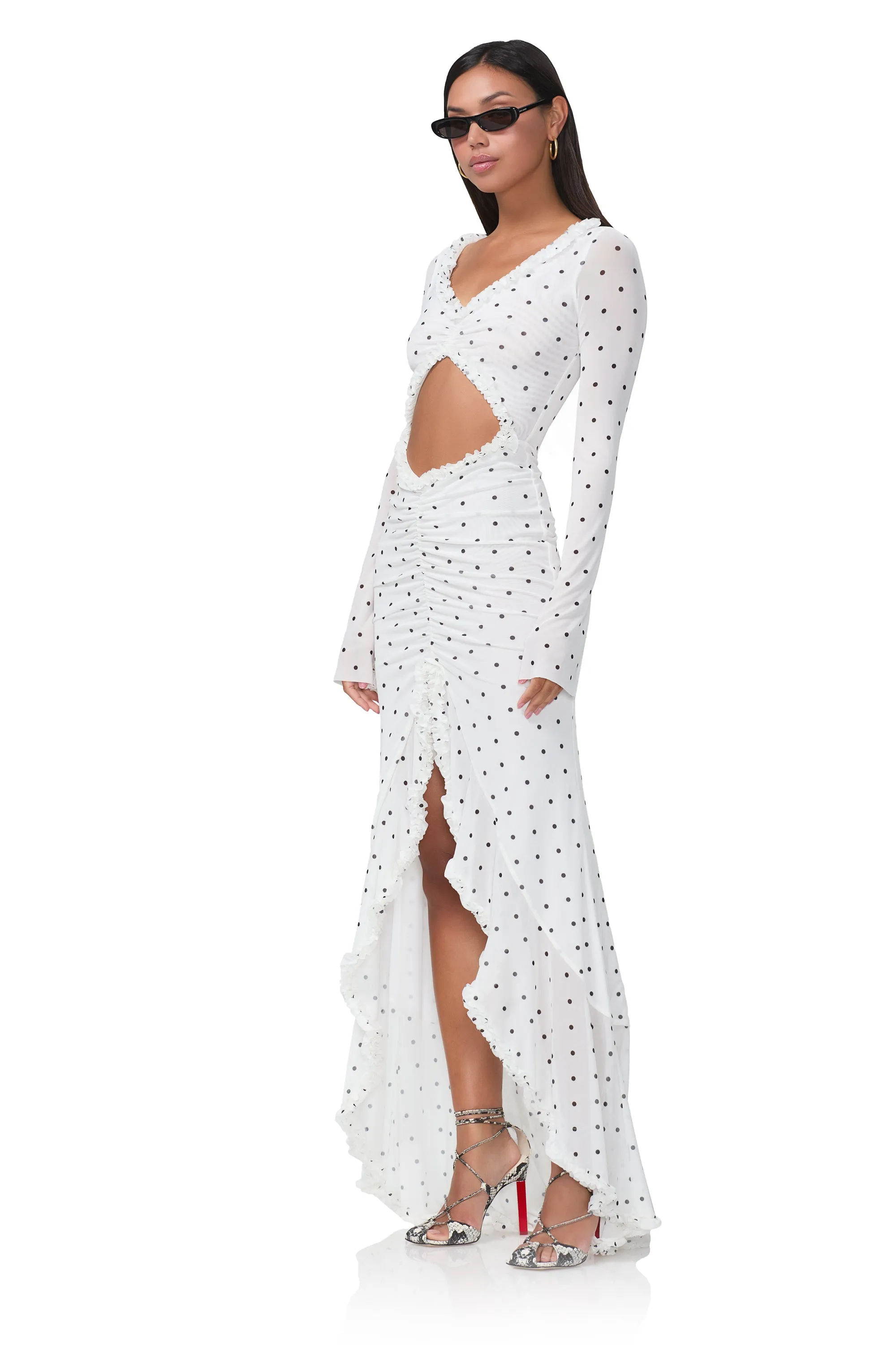 Cat Micro Ruffle Maxi - Blanc Micro Dot