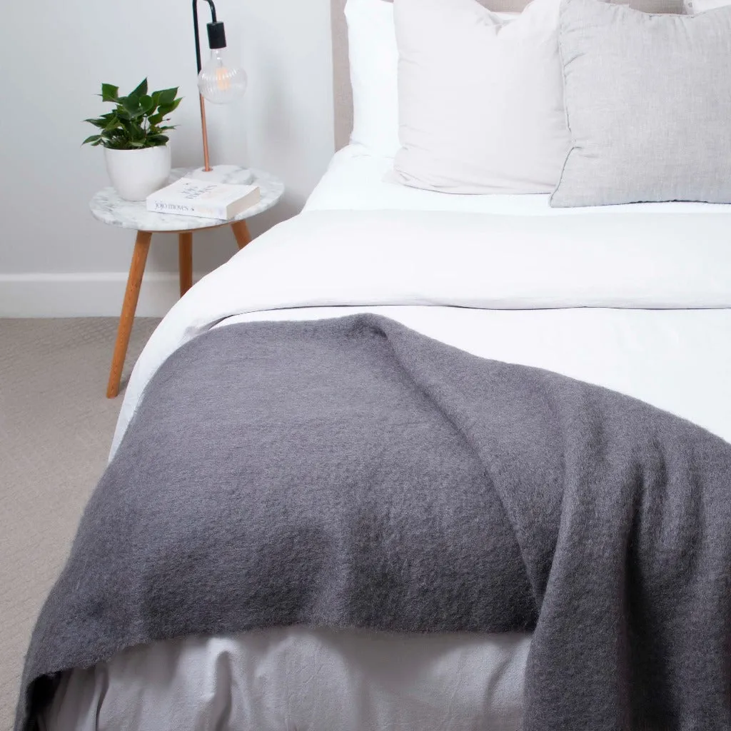 Charcoal Mohair Throw