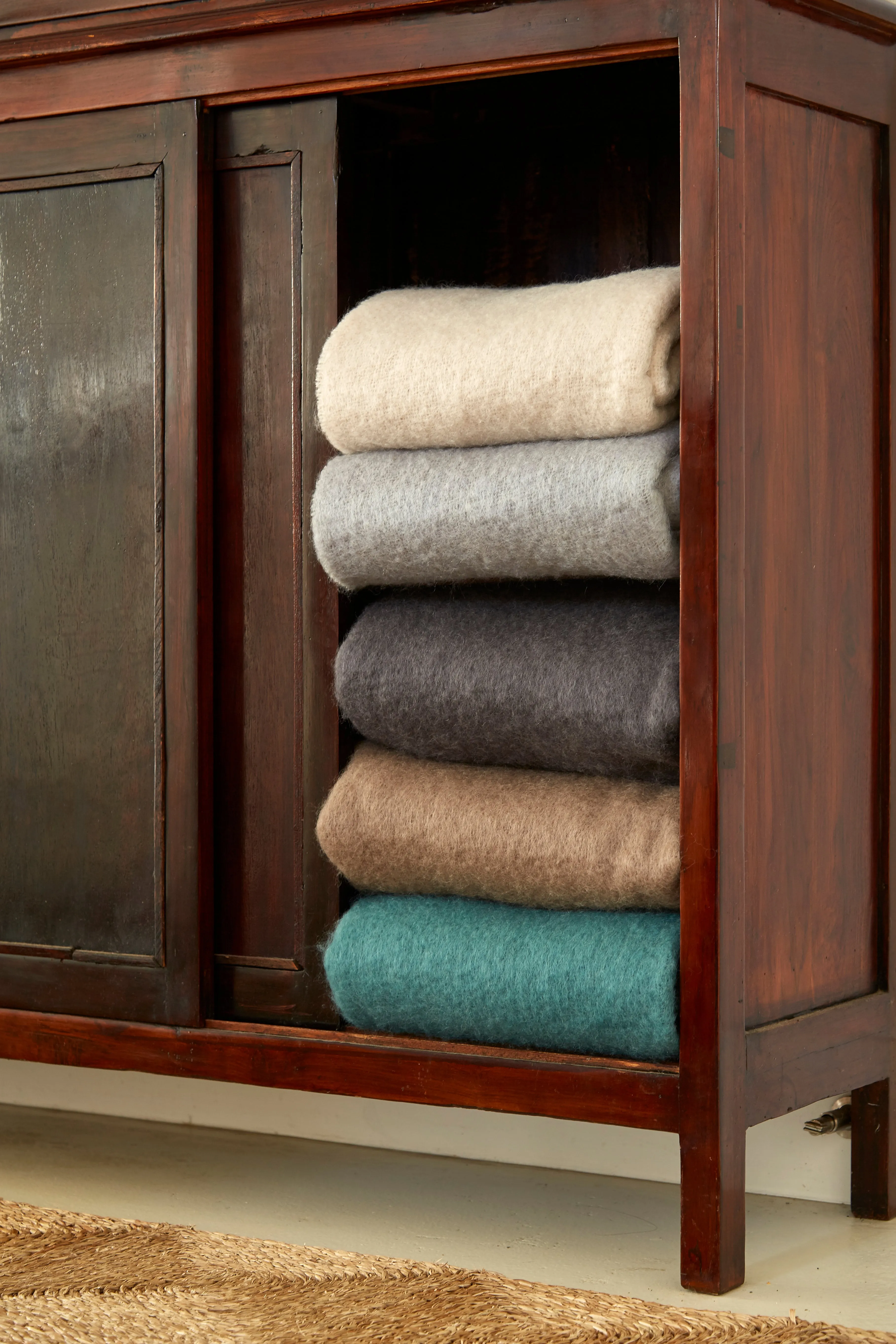 Charcoal Mohair Throw