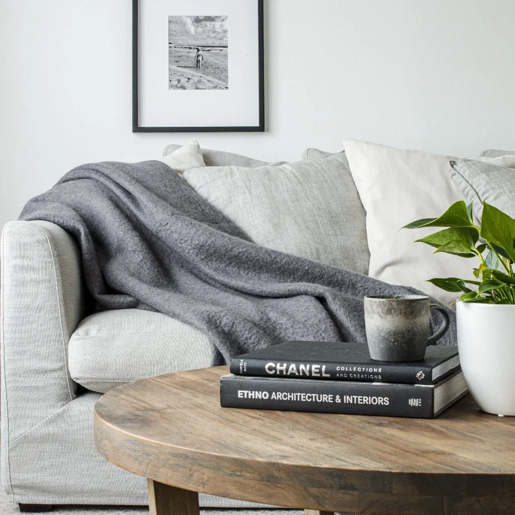 Charcoal Mohair Throw