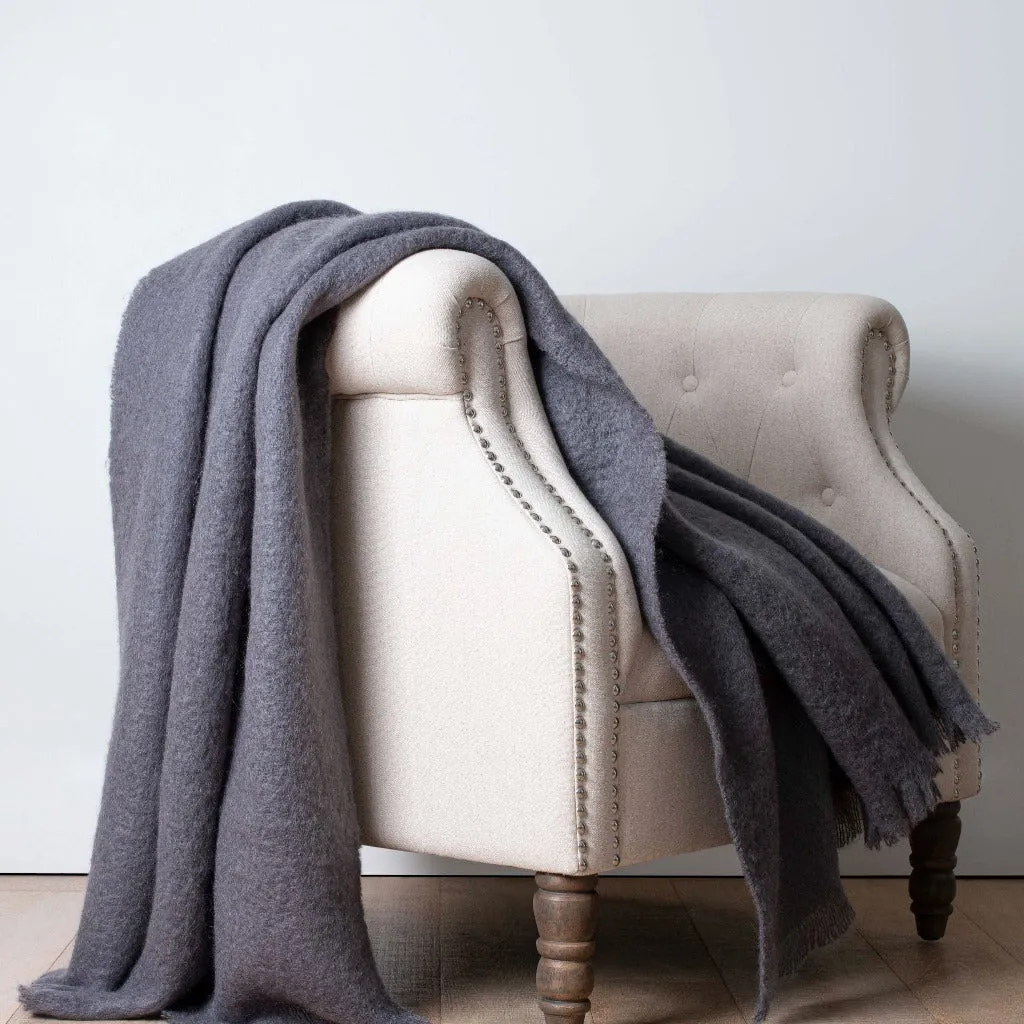 Charcoal Mohair Throw