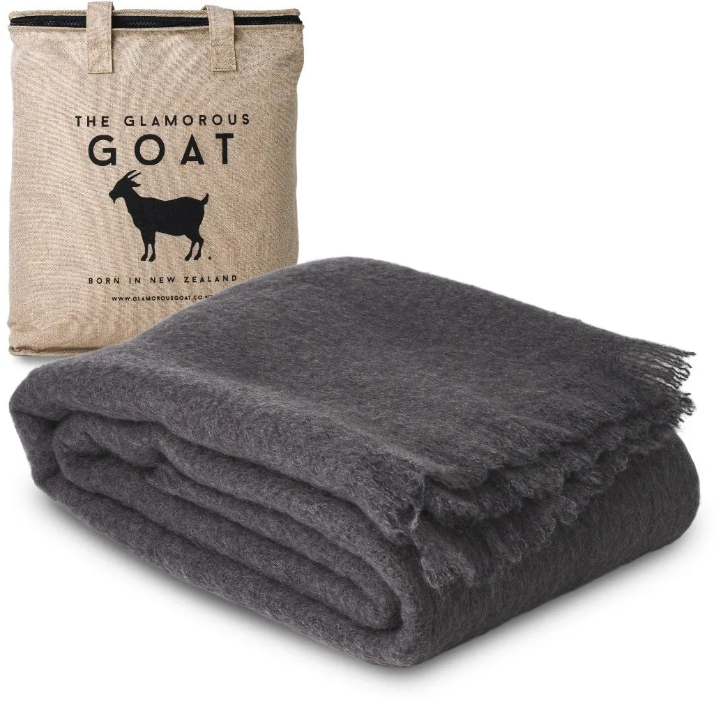 Charcoal Mohair Throw