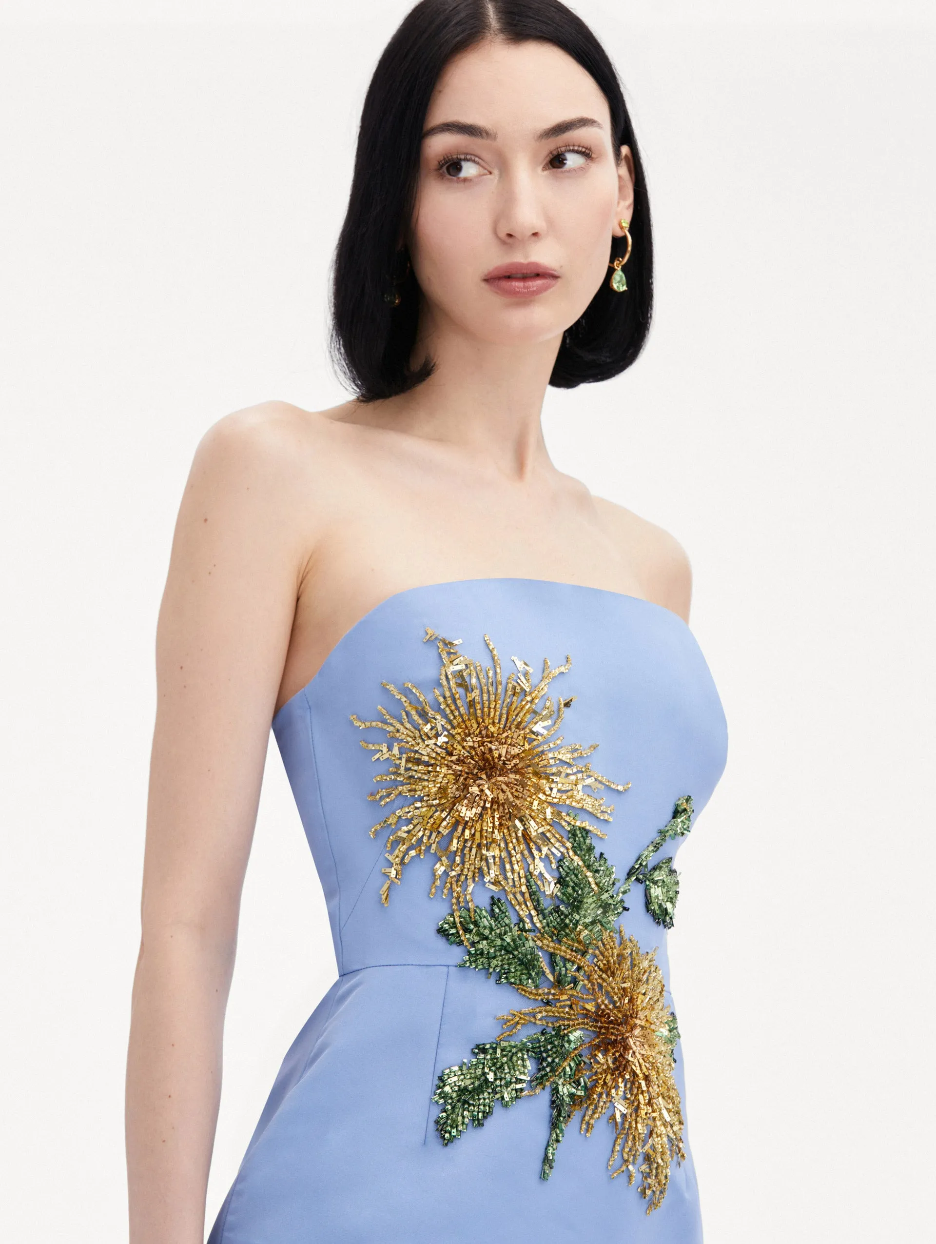 Chrysanthemum Crystal Embroidered Gown