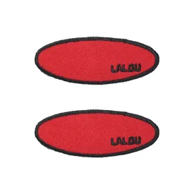 clip 2pc felt embroidered - red