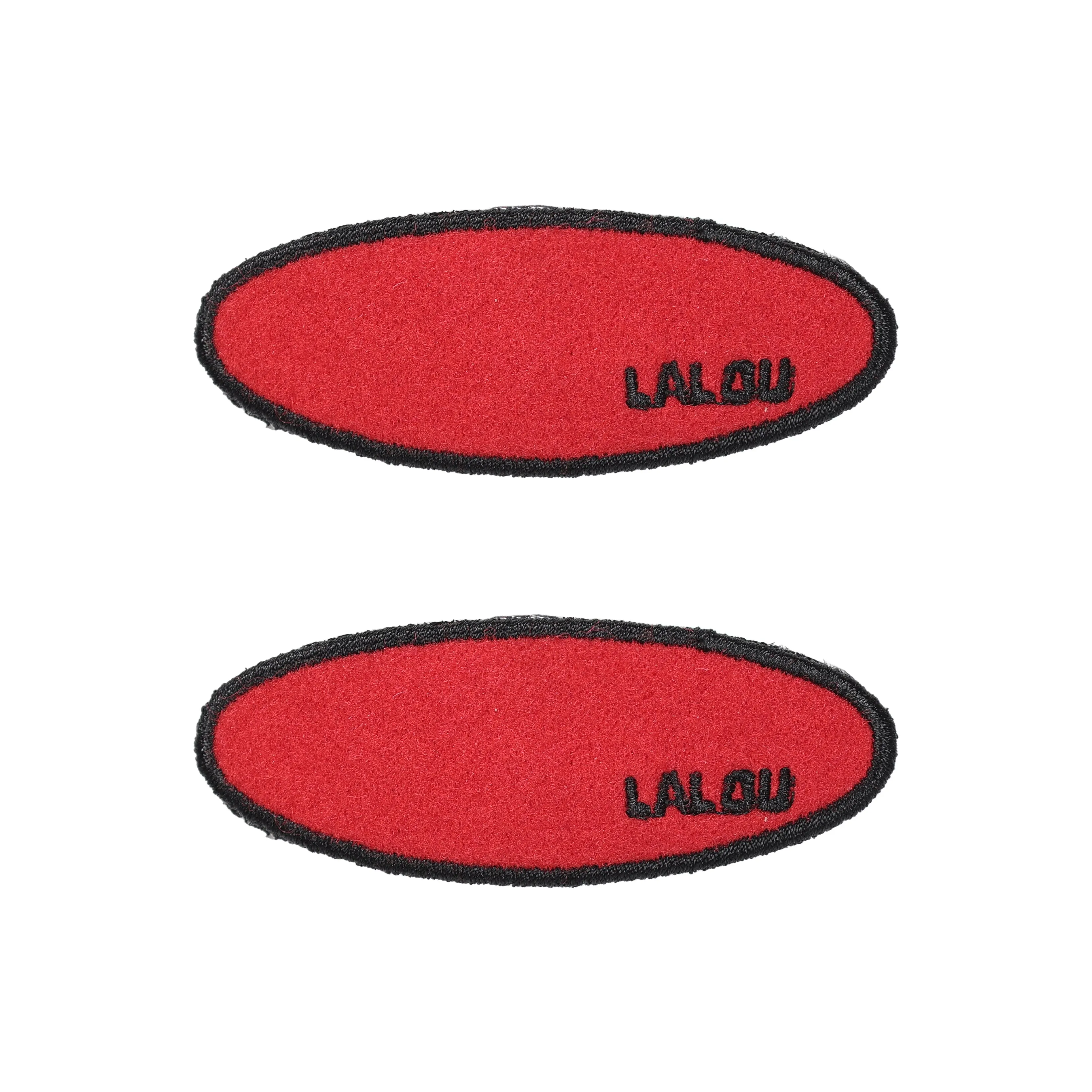 clip 2pc felt embroidered - red