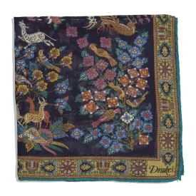 Cotton/Modal/Cashmere Print Garden of Eden Pocket Square