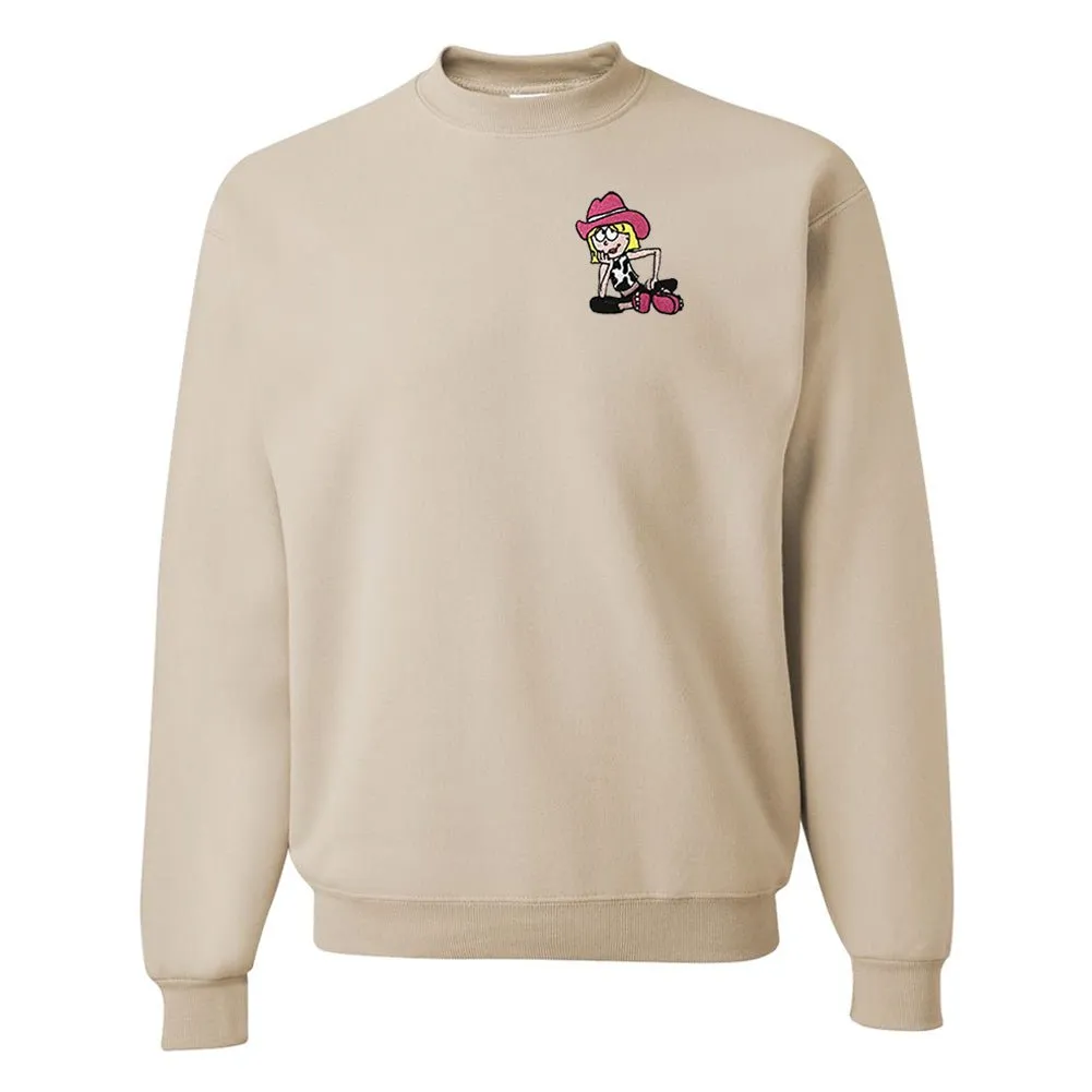 'Cowgirl Lizzie' Embroidered Crewneck Sweatshirt