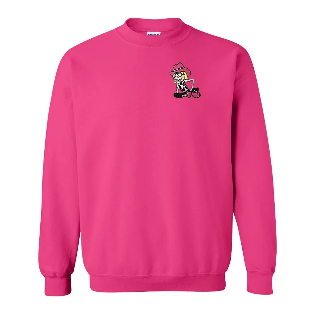 'Cowgirl Lizzie' Embroidered Crewneck Sweatshirt