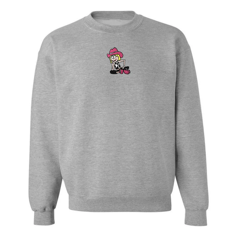 'Cowgirl Lizzie' Embroidered Crewneck Sweatshirt